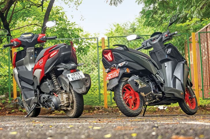 Hero Xoom 125 and TVS Ntorq 125 rear shot